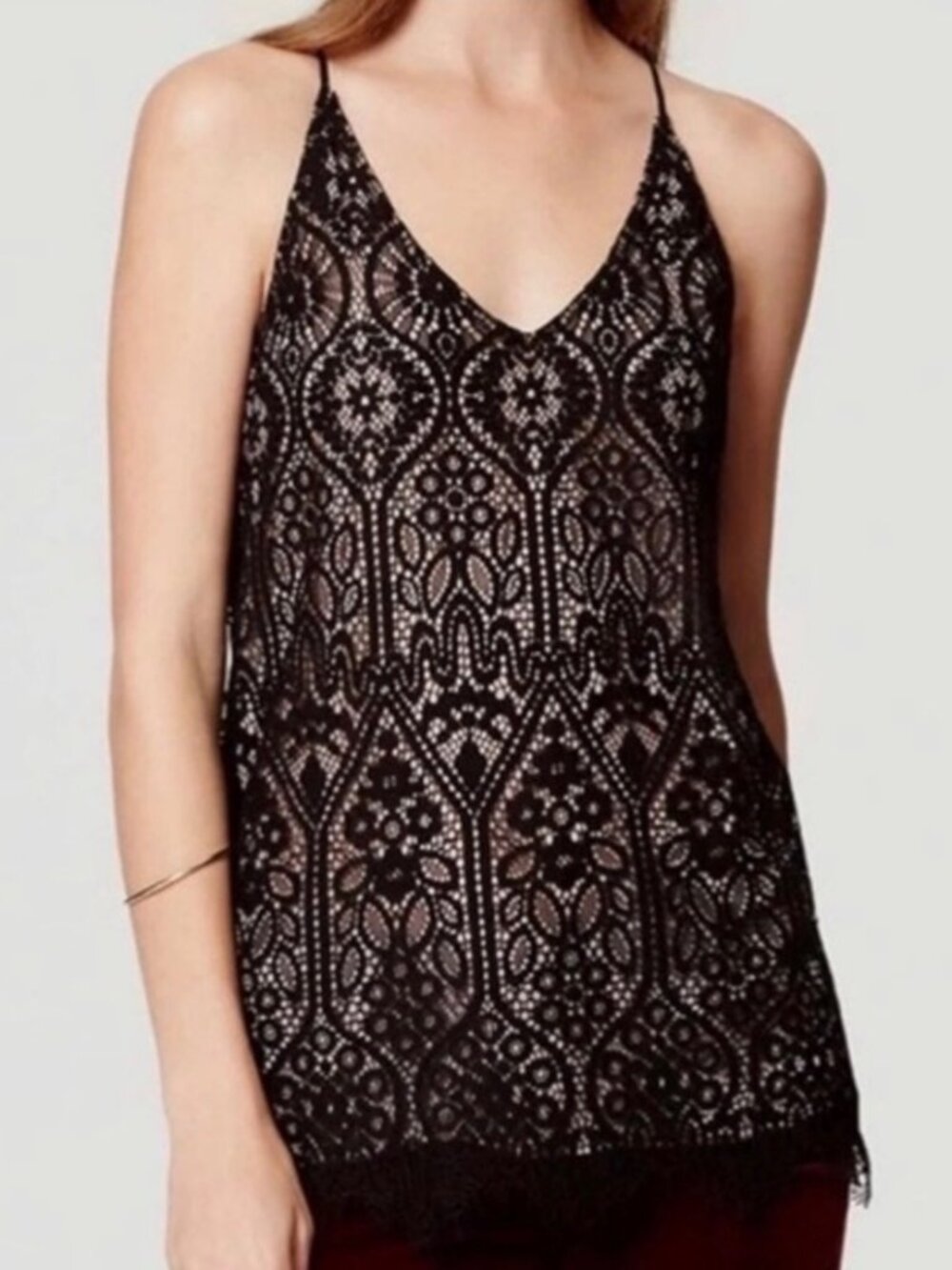 Beautiful LOFT Stained Glass Lace Camisole Tank Top-XS Petite
